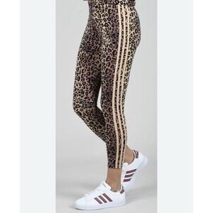 NWT ADIDAS ORIGINALS WOMENS 7/8 LEOPARD PRINT TREFOIL TIGHTS SZ XS